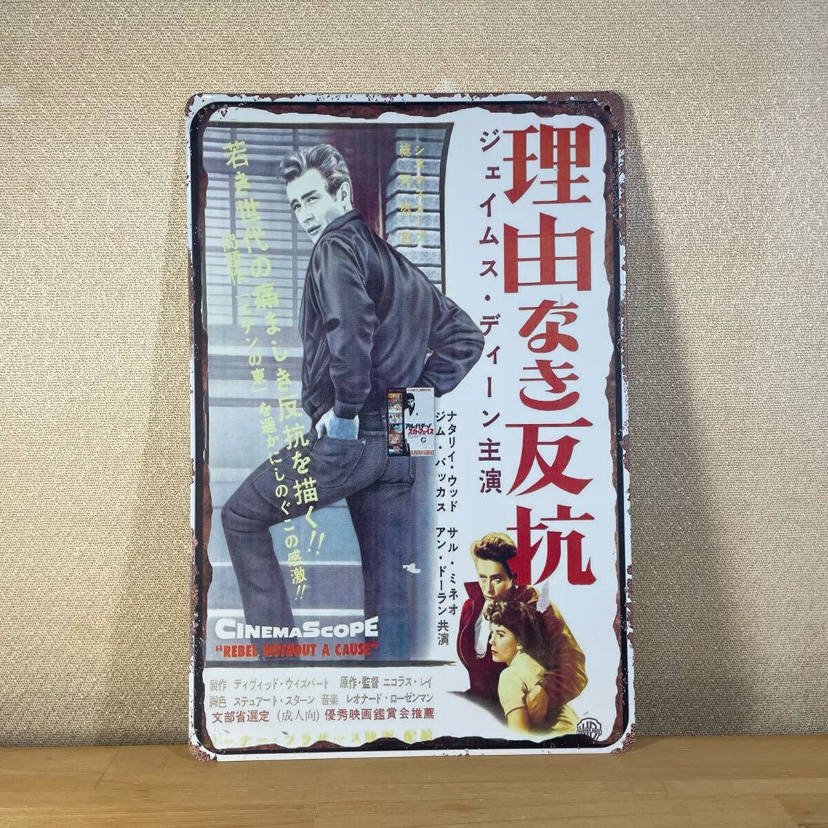 理由なき反抗 ジェームズディーン James Dean 看板 プレート ムービー 映画 ディスプレイ インテリア 部屋 ウォールパネル レトロ 日本語版拍卖