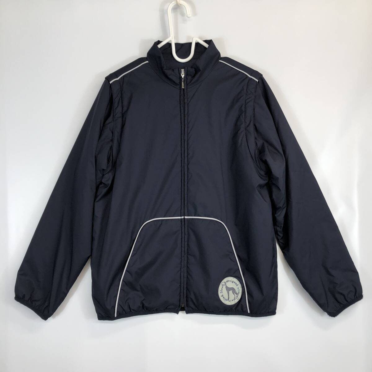 日本製 アダバット adabat 中綿入りジャケット デタッチャブル 長袖&ベスト ダークネイビー 5531M 2サイズ レディース拍卖