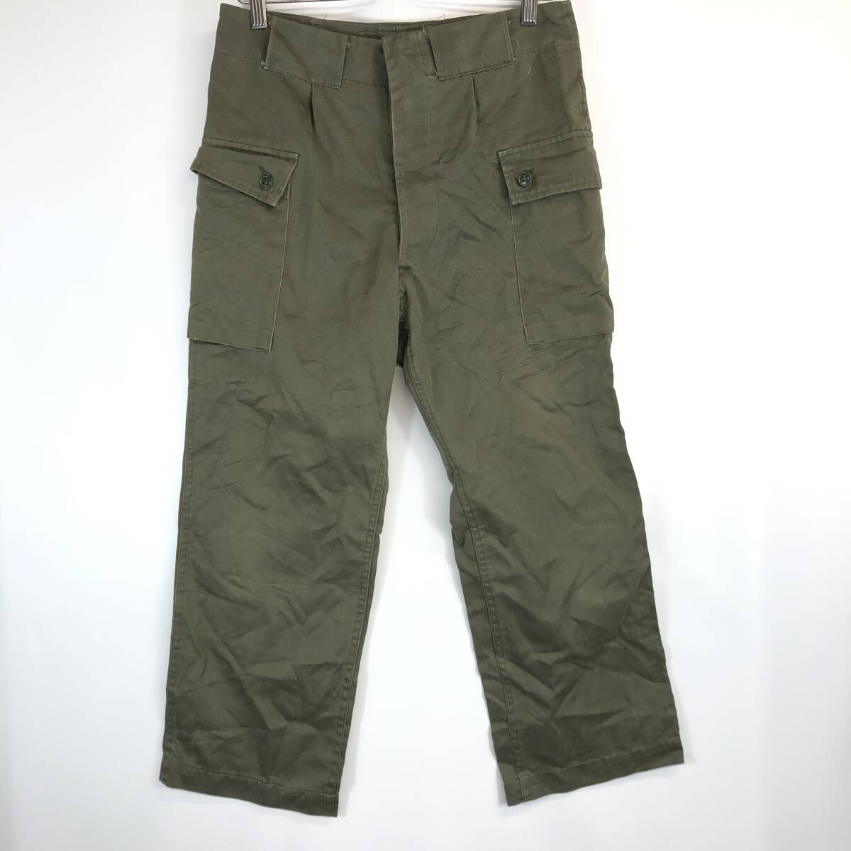 70s 80s 当時物 消防局 カーゴパンツ モスグリーン系 A3サイズ拍卖