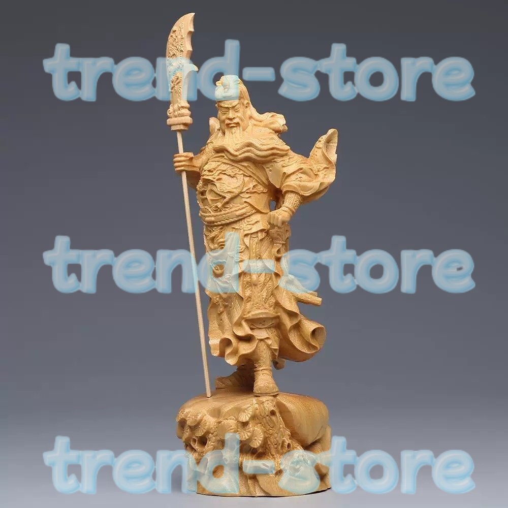 新品 関羽雲長 関羽 関公 木彫立像 関帝拍卖