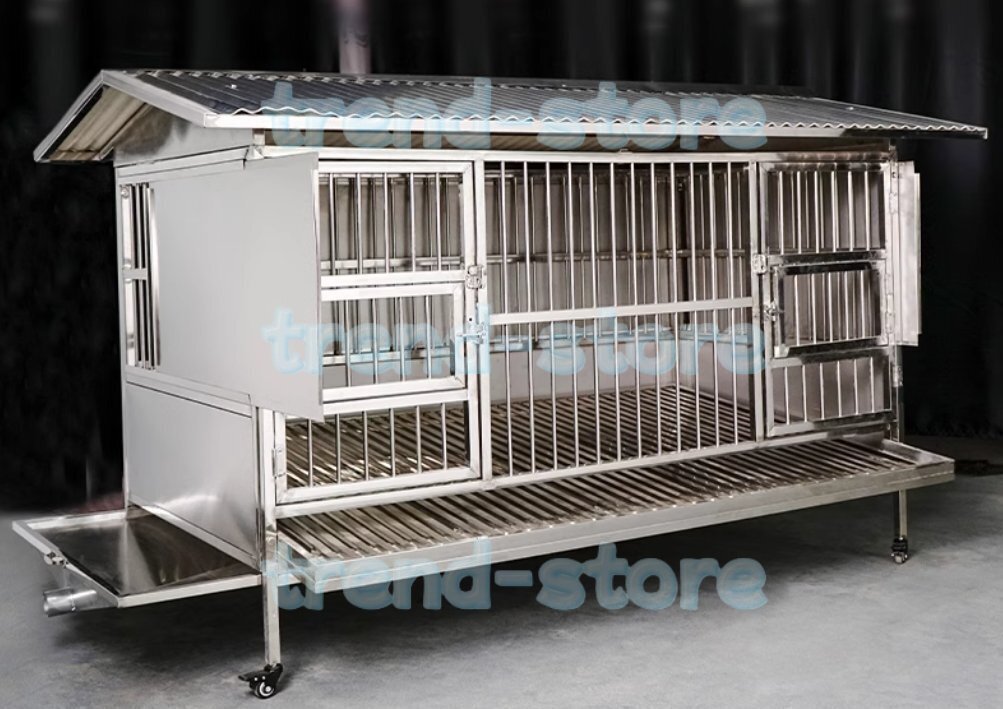 鶏小屋 屋外 オールステンレス製 防水 両開きドアロック 掃除が簡単 家禽用ケージ アヒルのウサギの生息地用(Size:95*60*100cm)拍卖