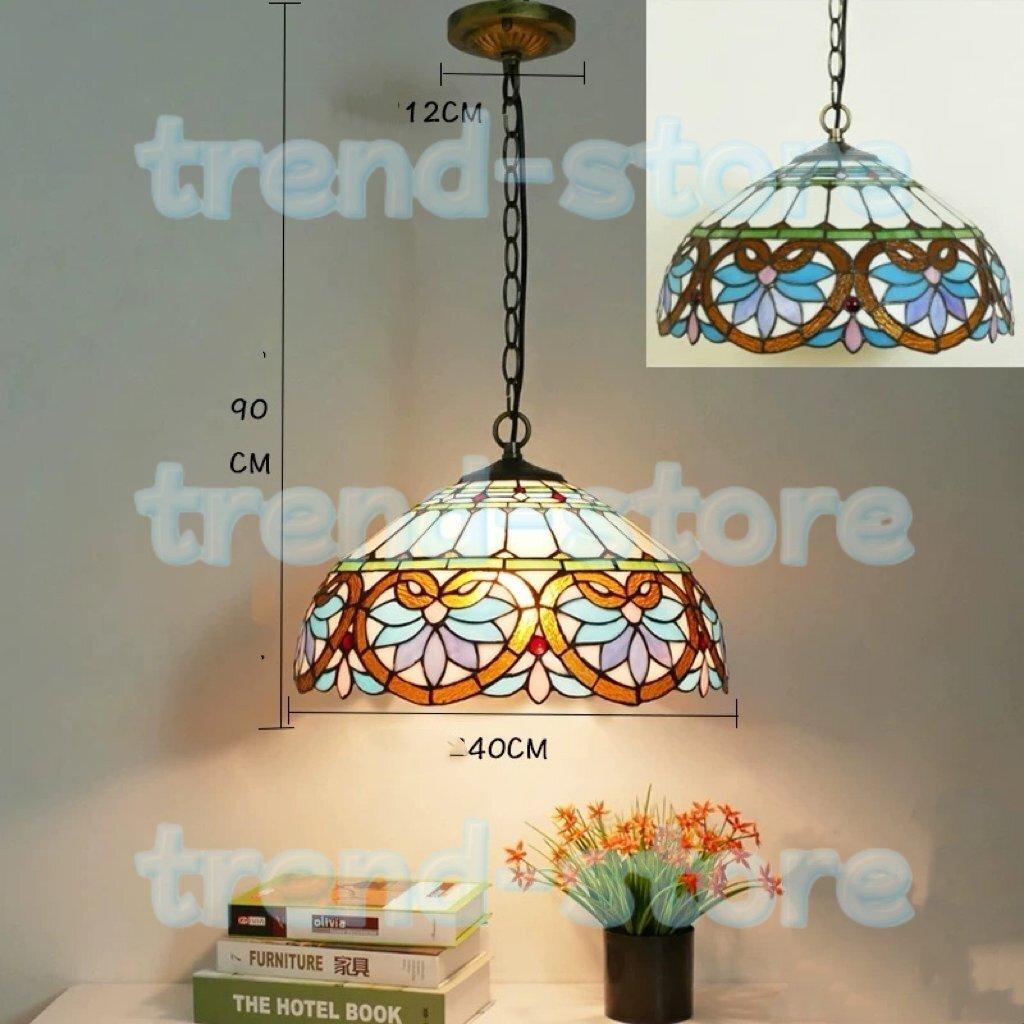 品質保証☆ステンドランプ ステンドグラス 花柄 ティファニー ペンダントライト 通路用ランプ ベッドルーム用 照明 室内装飾拍卖