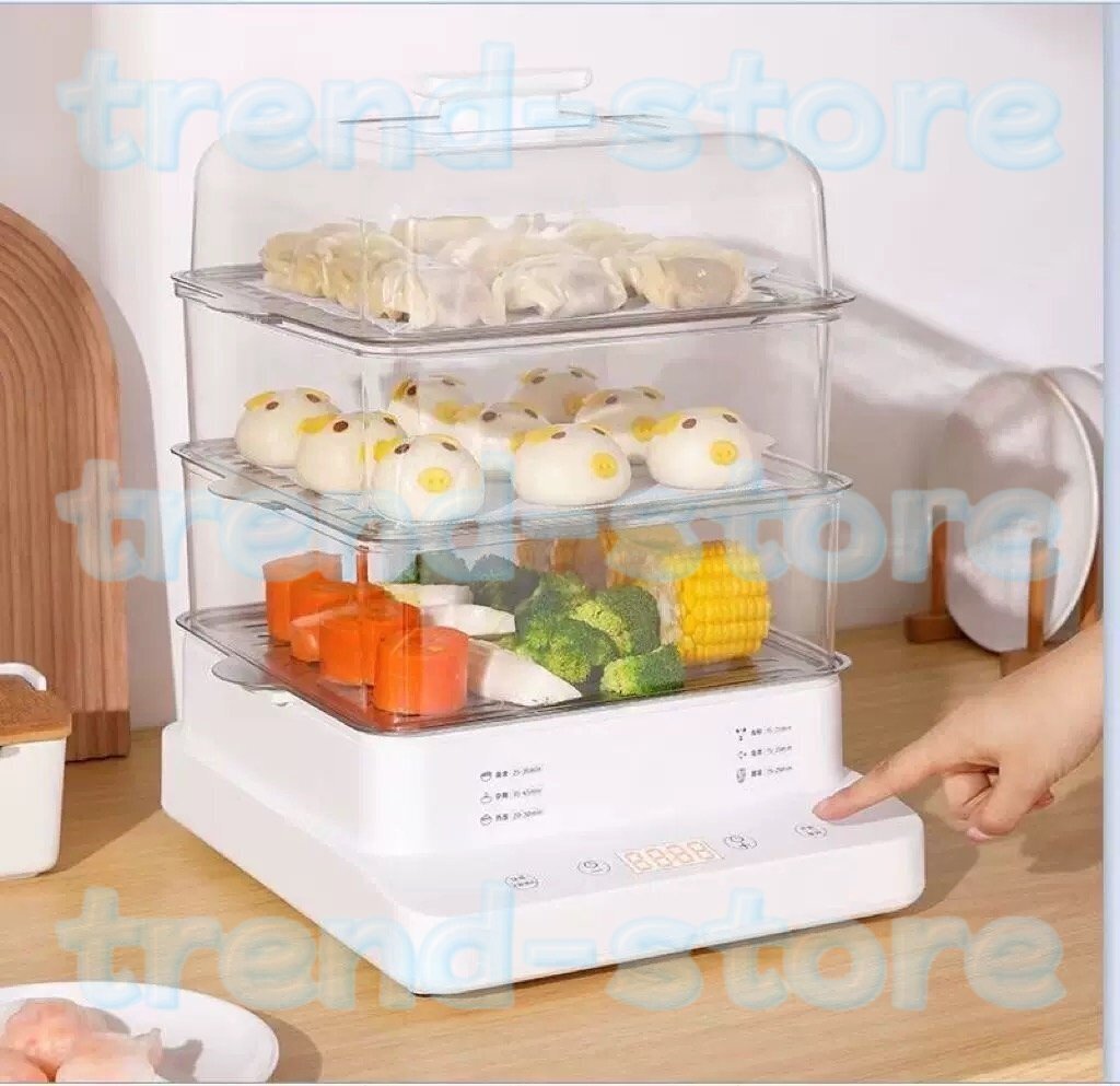 電気蒸し器 3段 蒸し器 電気 スチームクッカー 22L 大容量 多機能 家庭用 二重三層蒸し器 朝食用機械 卵蒸し器 スチーマー 24H予約タイマー拍卖