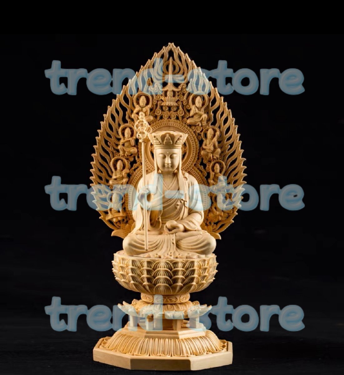 地蔵菩薩 仏壇仏像 仏教工芸品 祈る厄除 精密細工 木彫仏像 供養品拍卖