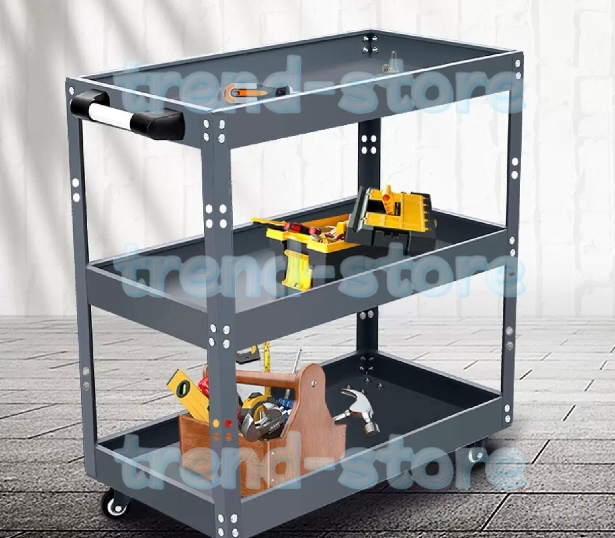 ツールワゴン ツールカート キャスター付き 工具ワゴン 大容量 工具収納 360°回転 DIY ガレージ工具箱 耐荷重450KG 工具台車 880*355*720拍卖