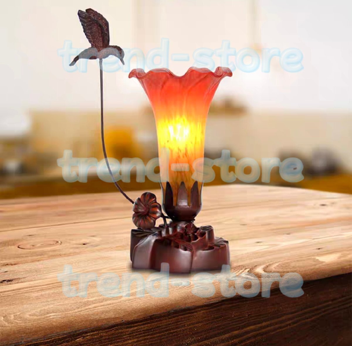 【ステンドランプ ステンドグラス アンティーク 花柄】レトロな雰囲気がおしゃれ★ヴィンテージ ティファニー 照明 家具.拍卖