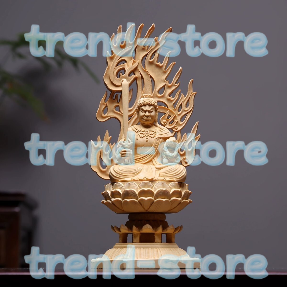 不動明王 座像 不動明王像 仏教美術 置物 木彫り 仏像拍卖