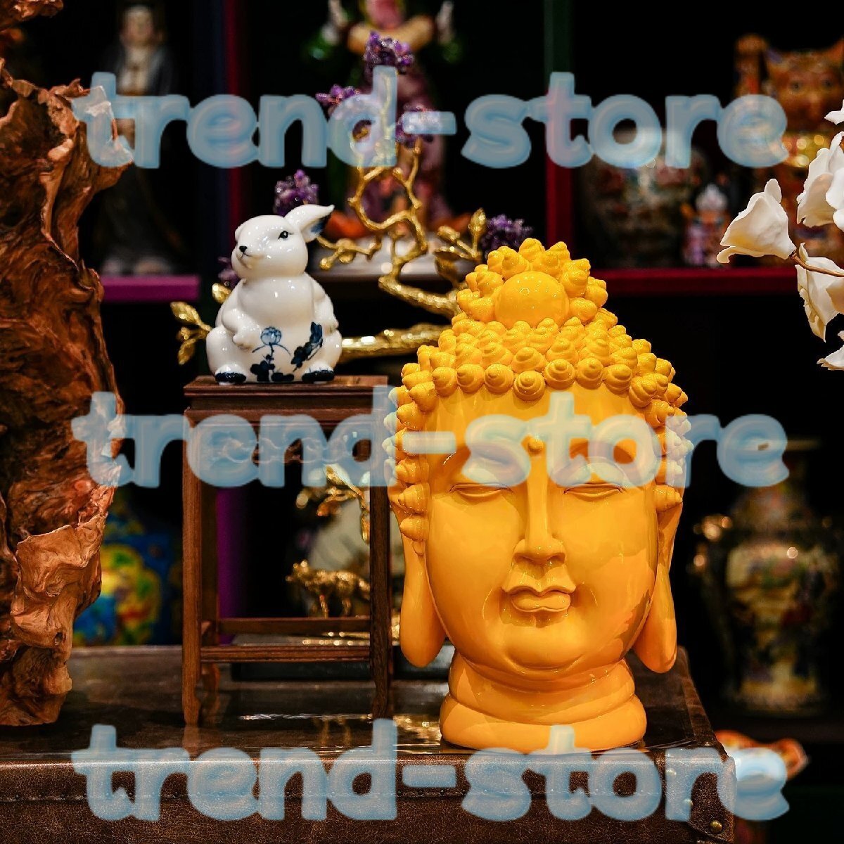 仏頭 仏像 仏頭造像 仏教美術 置物 魔除け 厄除け 高さ50cm拍卖