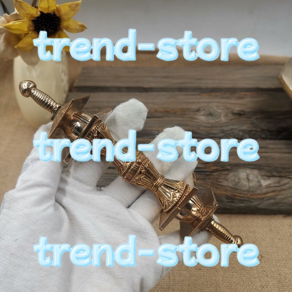 独鈷杵 塔杵 密教法具 寺院仏具 金剛杭 金剛杵 手道具 密教で使われる仏具 長さ 17cm拍卖