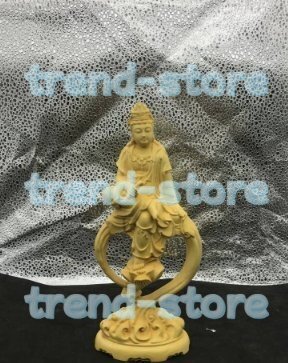 極上質 観音菩薩 自在観音 観音菩薩像 総柘植材 一刀彫 精密彫刻 木彫仏教 仏師で仕上げ品拍卖