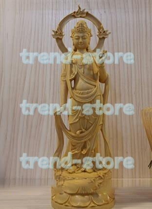 極上品 仏教工芸品 一刀彫り 精密彫刻 木彫仏像 勢至菩薩 立像拍卖