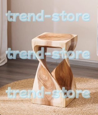 人気美品★☆多機能★アンティーク調 レトロ チーク 木製 椅子 花台 家庭用拍卖