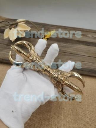 五鈷杵 「 密教法具 寺院仏具」真言宗 宋式金剛五鈷杵 手道具 金剛杵長さ16cm拍卖