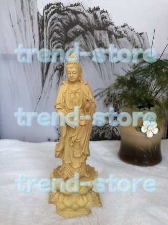 極上彫 勢至菩薩仏像 勢至菩薩立像 仏教工芸品 総柘植材 仏像 木彫 勢至菩薩拍卖