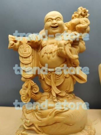 布袋 七福神 仏像 置き物 彫刻 工芸品 木製 布袋尊 02拍卖