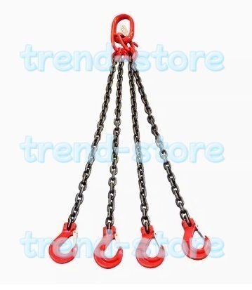 運搬作業用に チェーンスリング スリングフックタイプ G80マンガン鋼製 使用荷重2t 4本吊り ェーン径6mm 長さ1m拍卖
