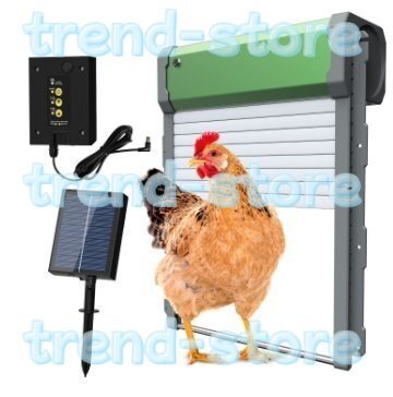 鶏用ケージドア ソーラー 自動鶏小屋ドア タイマー付き アルミ IP67 防水 光センサー リモコン付き拍卖