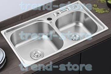 品質保証 304シンク キッチン用品 蛇口 冷熱両用 ステンレス製 流し台 台所 大容量 便利 81cm*43cm拍卖