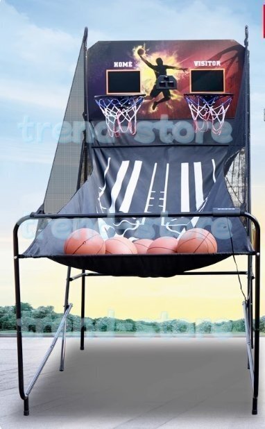 折りたたみ式デュアルショットバスケットボールアーケードゲーム、電子採点システム付き屋内屋外バスケットボールゲーム機拍卖