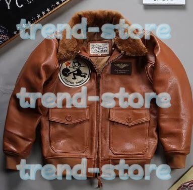 防寒良品☆ G1フライトジャケット メンズ 空軍 カジュアル カウハイド ウール 襟取り外し可能 羊革 耐久性 革ジャン S~3XL拍卖