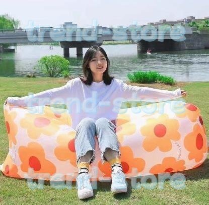 ばっ気ソファ エアクッション キャンプ アウトドア 携帯に便利 サンフラワー z2403拍卖