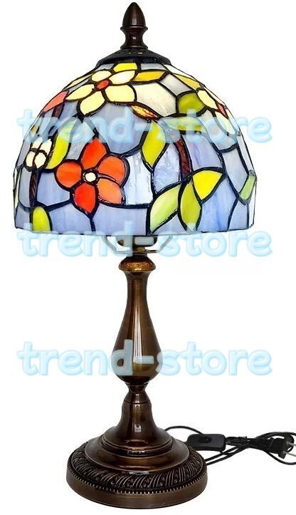 特売!独特◆芸術品 ステンドランプ ステンドグラス レトロな雰囲気がおしゃれ ティファニー 照明 ランプ E024拍卖