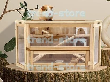 飼育ケージ ハリネズミ 防腐材 ハムスター 木製 ゲージ 大好評★快適 組立式 115*60*58cm 天然杉材 小動物ケージ 大型 となりのトトロ拍卖