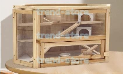 飼育ケージ ハリネズミ 防腐材 ハムスター 木製 ゲージ 大好評★快適 組立式 115*60*58cm 天然杉材 小動物ケージ 大型 となりのトトロ拍卖