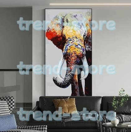 美術品/象 動物 玄関 油彩装飾 廊下 リビングルーム装飾画 絵画拍卖