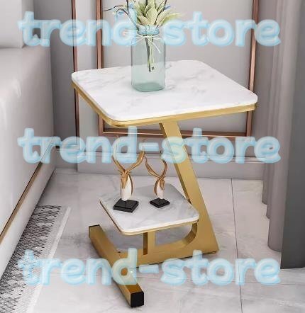 欧風 サイドテーブル おしゃれ モダン ソファー ベッド横 ナイトテーブル ミニ コンパクト コーヒー 大理石 ホワイ拍卖
