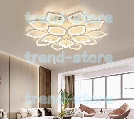 シャンデリア リビングルームリモコン アクリル 照明器具 天井照明 6-20畳 蓮の花の形 Led 屋内ランプ ホーム 調光可能拍卖