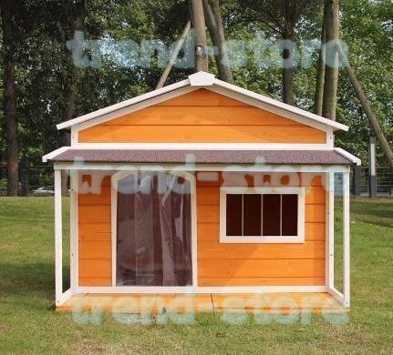 ドッグハウス 室外犬小屋 屋外 木製 サイズ外寸 129*110*113 大型犬用 ホームタウン ドッグハウス テラス拍卖