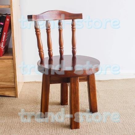 木製チェア ソリッドウッド製チェア 背もたれスツール 小型チェア 家庭用低スツール 丸型スツール 椅子 家具 インテリア拍卖