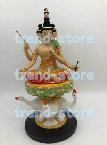 十二天・桧木製・細密彫・彩繪・梵天・極彩色・貴重物品・仏像拍卖