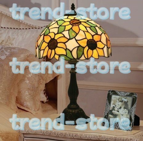 ステンドグラス アンティーク ステンドランプ 太陽花柄 照明 復古的雰囲気 ティファニー技法拍卖