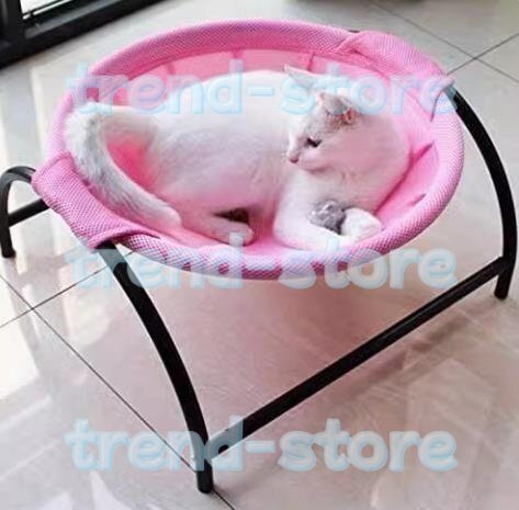 猫ベッド 犬猫用ベッド ペットハンモックベッド 自立式 猫寝床 ピンク拍卖
