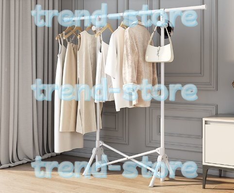 物干しスタンド 洗濯物干し 布団も干せる 折りたためる タオル干し 組立不要 炭素鋼製 頑丈 幅140cm 耐荷重50kg (単竿-ホワイト)拍卖