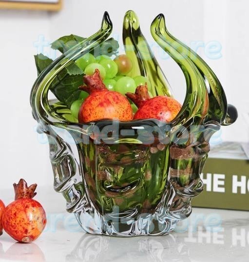 新品 北欧風 高級感 不規則 果物皿 実用器物 ダイニングルーム リビング キッチン グリーン拍卖