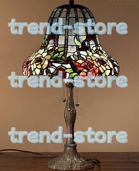 極美品★高級ステンドグラスランプ .卓上スタンド 豪華テーブルランプ 卓上照明 ガラス工芸スタンド E02拍卖