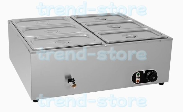 店長特選 業務用 1500W 電気湯煎式保温器 ステンレススチールスチームテーブルビュッフェサーバーフードウォーミングトレイ 30-85℃調節拍卖