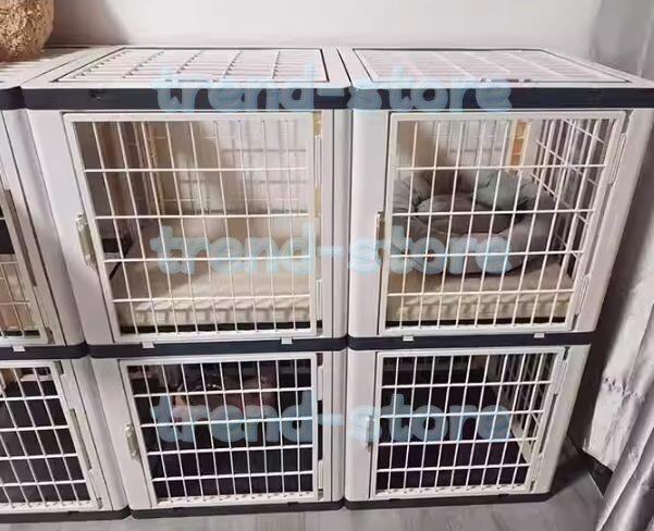 猫ケージ PP素材 組み替え自由 キャットケージ 室内用 大型 多頭飼い 広い空間 高密度メッシュ 保護 猫脱走防止 組立簡単 行列2個 グレー拍卖