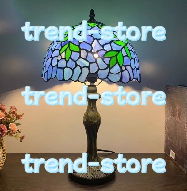 照明ステンドランプ ステンドグラス アンティーク 花柄 レトロな雰囲気 デスクライト拍卖