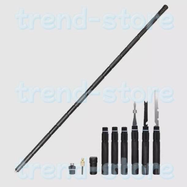 最高品質 屋外 キャンプ サバイバル アウトドア ハイキング 登山 自己防衛 保護棒 スティック ストック ポール安全多機能(108cmタイプ)拍卖