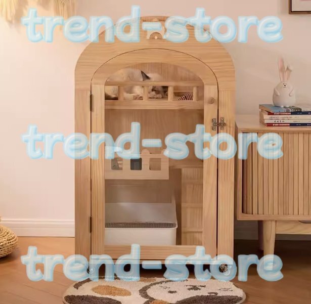 店長特選★猫ケージ 2階建て 小型 猫の別荘 キャットヴィラホーム通気性の良い猫砂の家 屋内 ペット 猫 ケージ拍卖