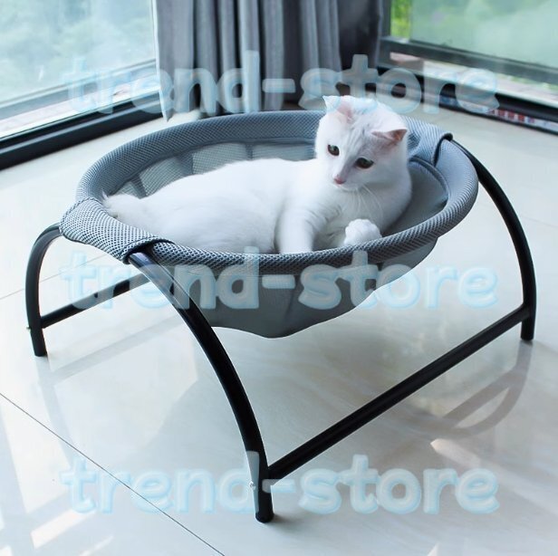 猫ベッド 犬猫用ベッド ペットハンモックベッド 自立式 猫寝床 グレー拍卖