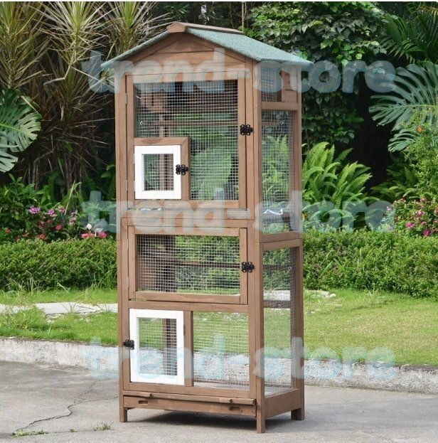 鳥かご 別荘 飼育ケージ 大型◆オウム用 飼育ケージ バードケージ 組立式 ハウス 防腐材 掃除簡単 小動物 ペット用品拍卖