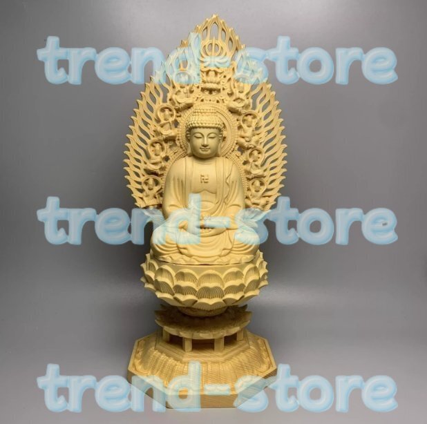 新作 阿弥陀如来 阿弥陀如来坐像 阿弥陀 総檜材 仏教工芸品 木彫仏教 精密細工 極上品 仏師で仕上げ品拍卖