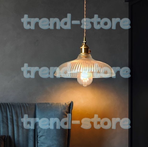 ヴィンテージガラスペンダント照明器具農家レトロモダンガラスゴールデンペンダント照明ミッドセンチュリー銅透明ガラスペンダント拍卖