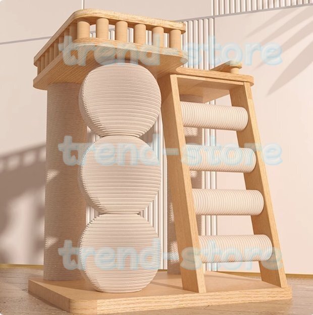 爪とぎボール 原木 新入荷★高品質 猫プレイボール ボールタワー 木製タワーとボール拍卖