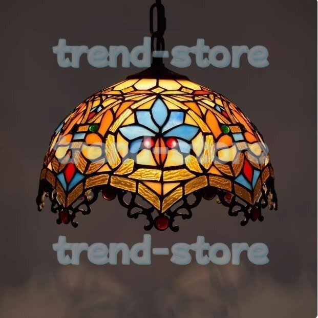 シャンデリア ウォールランプ ステンドグラス ステンドランプ 天井吊り型ランプ 花柄 ティファニー技法 照明拍卖